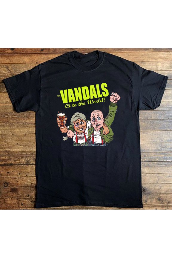 The Vandals - Oi To The World T Shirt Black All Size S-5XL Gift Fans AE16
