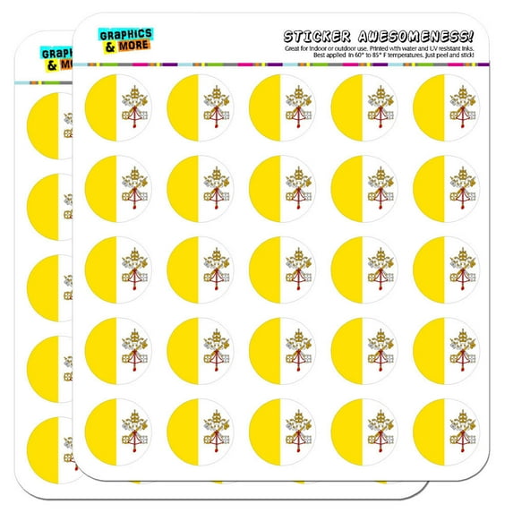 The Vatican City National Country Flag 1" Scrapbooking Crafting Stickers