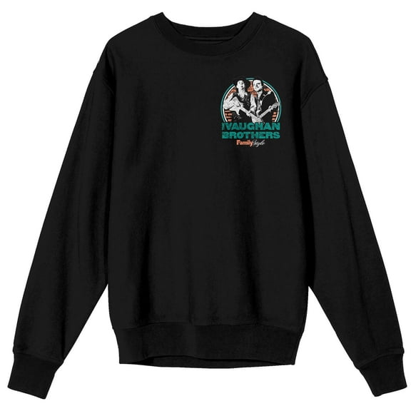 The Vaughan Brothers Family Style Adult Black Crew Neck Sweatshirt-Small