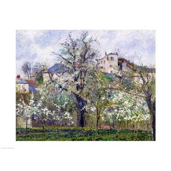 The Vegetable Garden with Trees in Blossom Spring Pontoise 1877 Poster Print by Camille Pissarro - 36 x 24 in. - Large