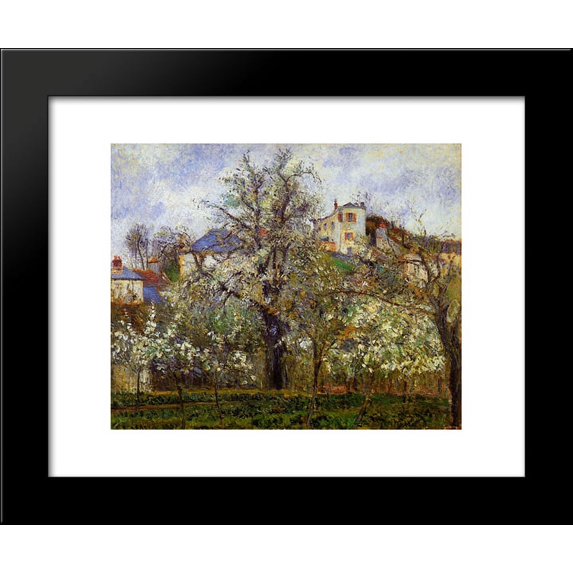 The Vegetable Garden with Trees in Blossom, Spring, Pontoise 20x24 Framed Art...