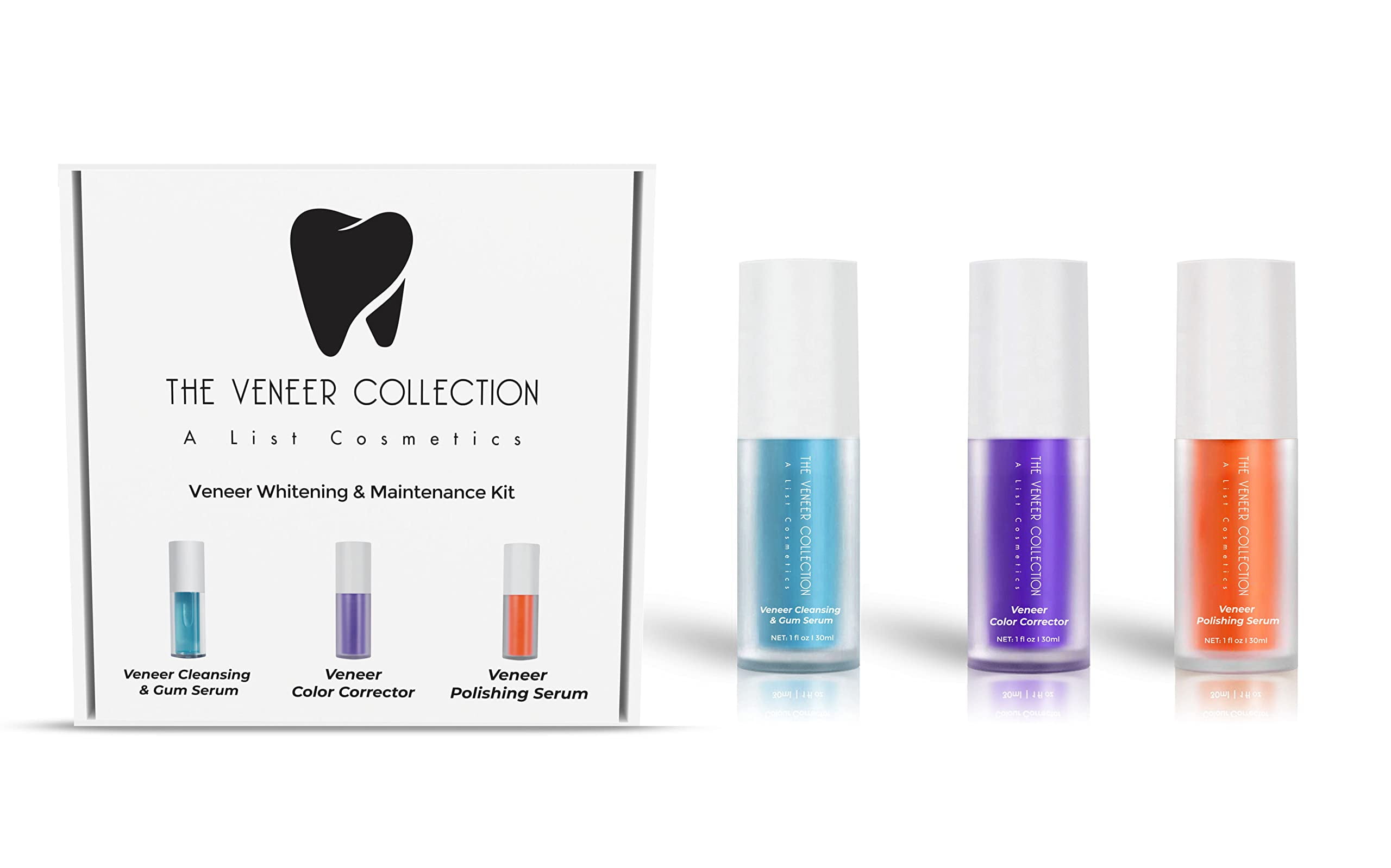The Veneer Collection Maintenance NG01 & Whitening Kit, Whiten Veneers, Removes Stains