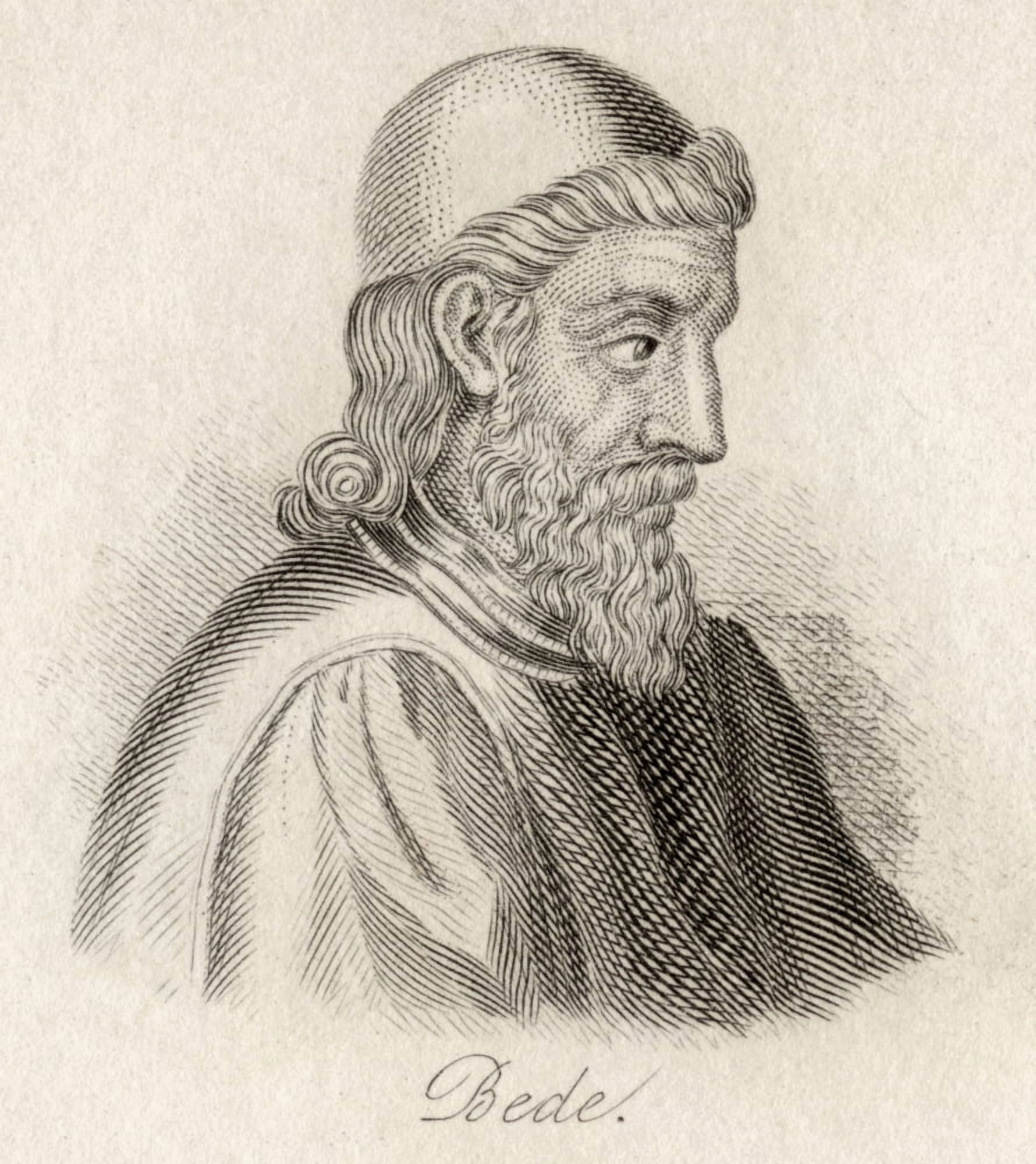 The Venerable Bede Ad 673-735 English Historian And Doctor Of The Church Engraved By JWCook Canvas Art - Ken Welsh Design Pics (26 x 30)
