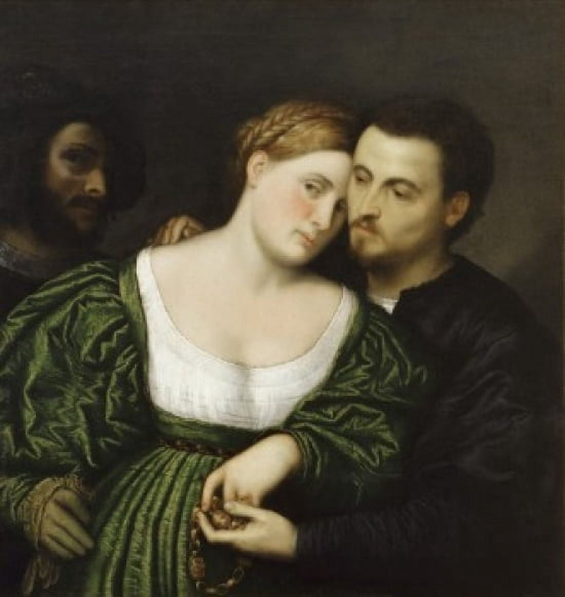 The Venetian Lovers Paris Bordone (1500-1571Italian) Pinacoteca di Brera Milan Canvas Art - Paris Bordone (24 x 36)