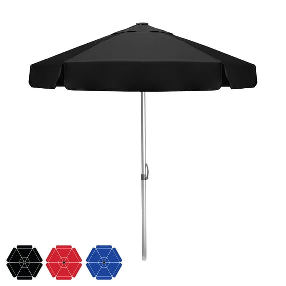The Vented Ultimate 7ft (84 Inch), Sun Shade Outdoor Patio Umbrella with Push Button Tilt & Crank, Cafe Market Outdoor Table Umbrella, Heavy Duty Commercial Quality Umbrella, Black