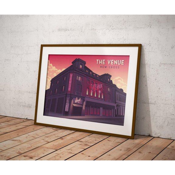 The Venue New Cross Nightclub South East London Music Art, Unframed Paper Poster 8x10in