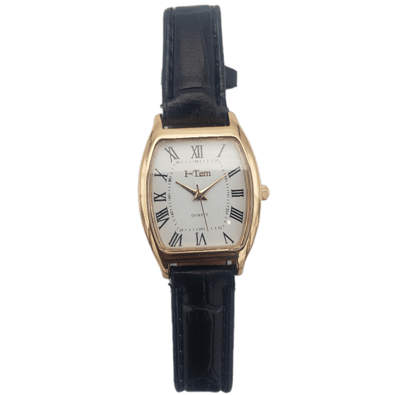 The Venus Rose Gold I-TW735 Square case Classy Face Wristwatch - Black