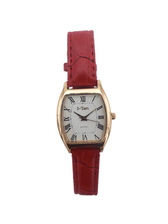 The Venus Rose Gold I-TW735 Square case Classy Face Wristwatch - Red