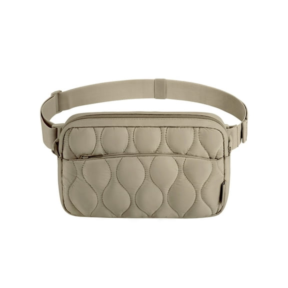 Bagsmart Womens' Fanny Pack, Lightweight Crossbody Belt Bag with Two Ways to Wear, Adjustable Strap, Fashion Waist Pack for Travel Workout, Tan