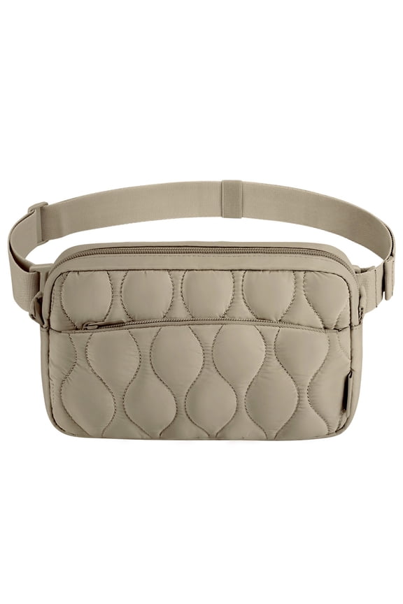 Womens' Fanny Pack, Lightweight Crossbody Belt Bag with Two Ways to Wear, Adjustable Strap, Fashion Waist Pack for Travel Workout, Tan