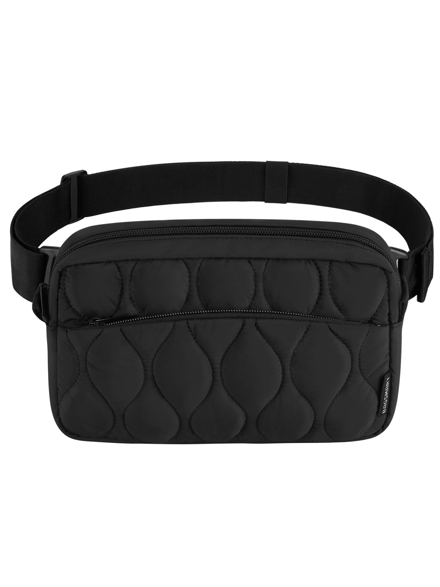 Bagsmart Womens' Fanny Pack, Lightweight Crossbody Belt Bag with Two Ways to Wear, Adjustable Strap, Fashion Waist Pack for Travel Workout, Black