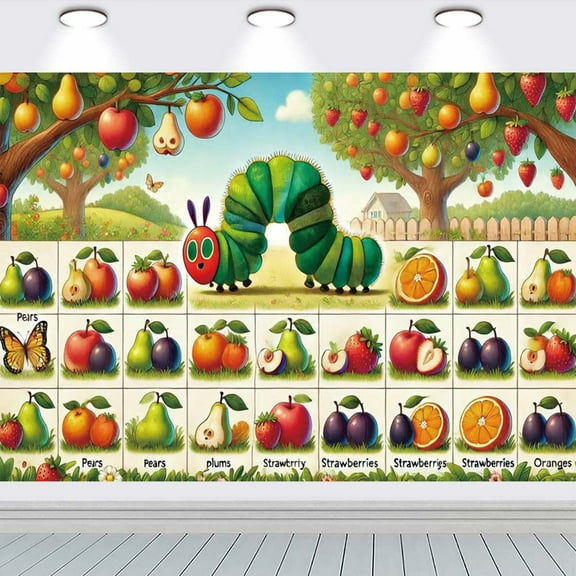 The Very Hungry Caterpillar school Wall Decor Taspestry Poster Banner Backdrop Party Supplies