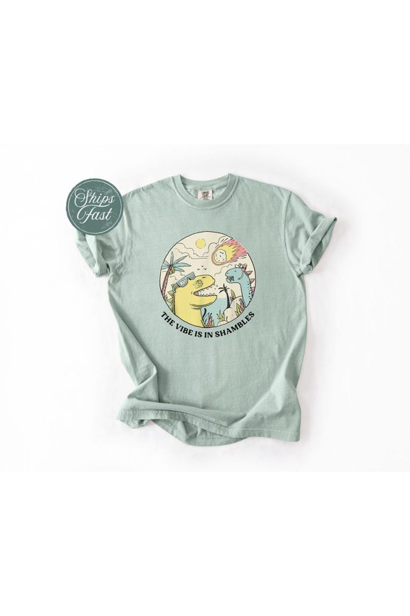 The Vibe Is In Shambles Funny Graphic Trendy Quote Emotional Breakdown Summer Humor T-Shirt
