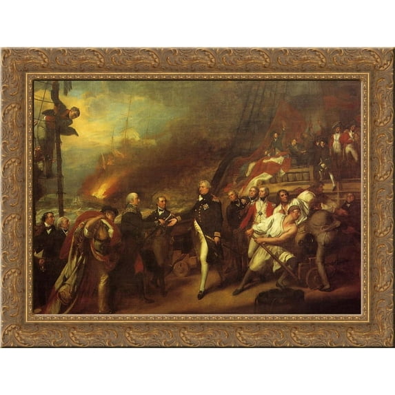 The Victory of Lord Duncan 24x20 Gold Ornate Wood Framed Canvas Art by John Singleton Copley