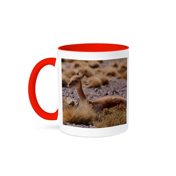 3drose, the Vicuna Is One of Two Wild Camelids, Andes, Peru, 11oz Two-tone Red Mug