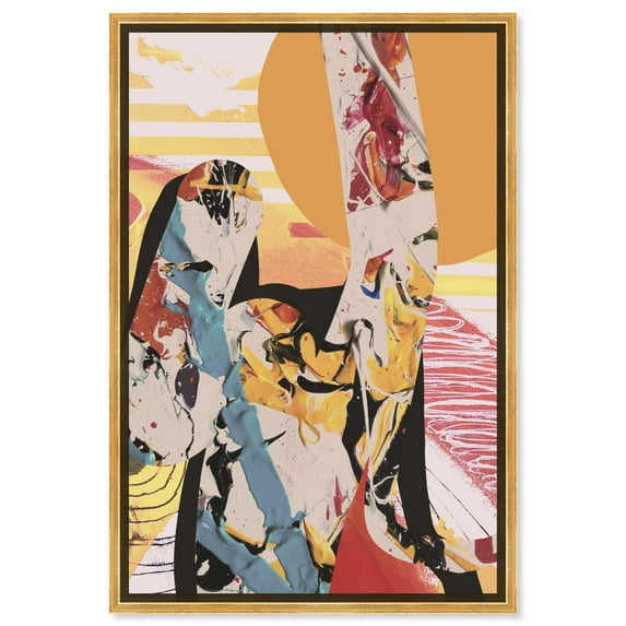 The View Retro Modern Abstract Canvas Wall Art by Art Remedy, Gold Floater Frame, 36"x54"