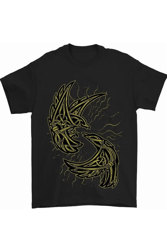 The Viking Raven Symbol Odin Ragnar Tribal Mens Womens S-5XL T-Shirt, Birthday Gift