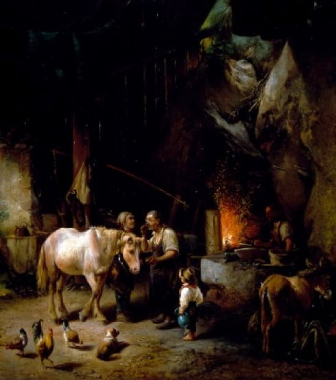 The Village Blacksmith Heinrich Marr (1807-1871 German) Canvas Art - Heinrich Marr (18 x 24)