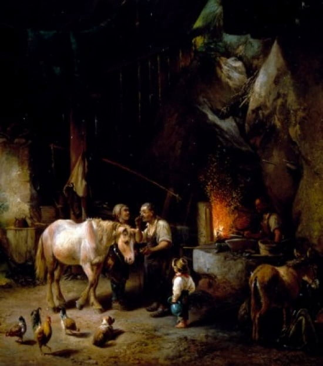 The Village Blacksmith Heinrich Marr (1807-1871 German) Canvas Art - Heinrich Marr (24 x 36)