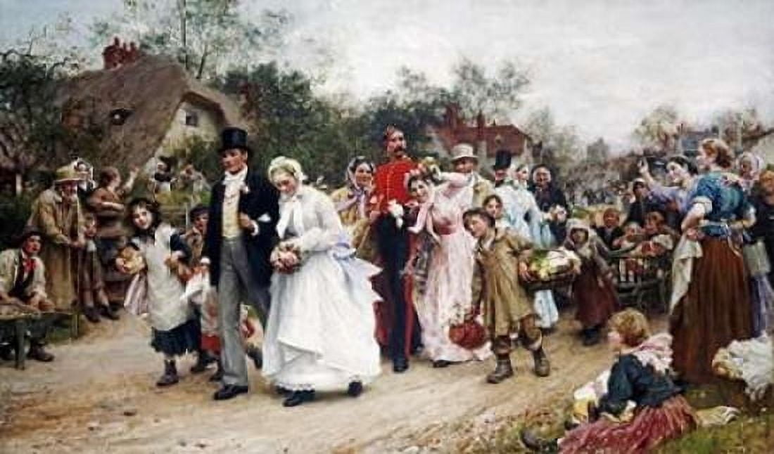 The Village Wedding Canvas Art - Sir Samuel Luke Fildes (12 x 18)