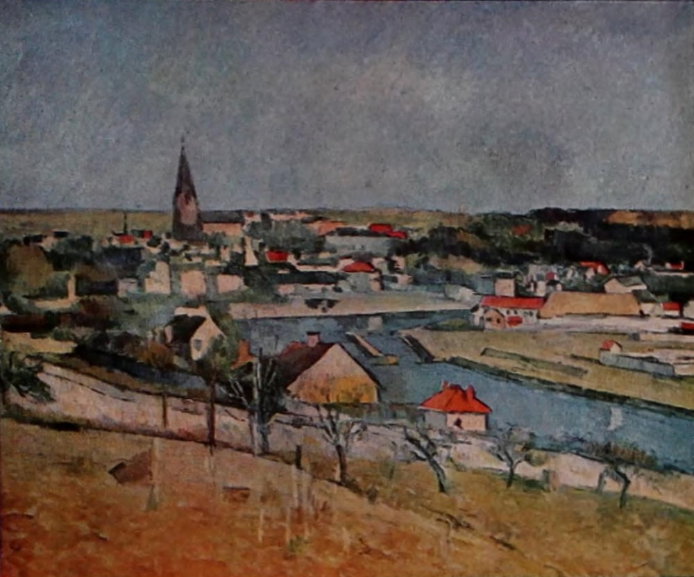 The Village of Cergy near Pontoise Canvas Art - Paul Czanne (18 x 24)