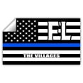 thumbnail image 1 of The Villages FL Florida Sumter County Thin Blue Line Stealthy USA Flag - Honoring Law Enforcement Officers Flags - Blue Lives Matter Euro Decal Bumper Sticker 3M Vinyl 3" x 5", 1 of 3