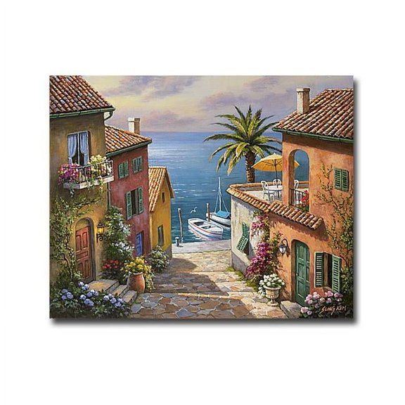 The Villas Private Dock by Sung Kim Premium Oversize Gallery-Wrapped Canvas Giclee Art - 32 x 40 in.
