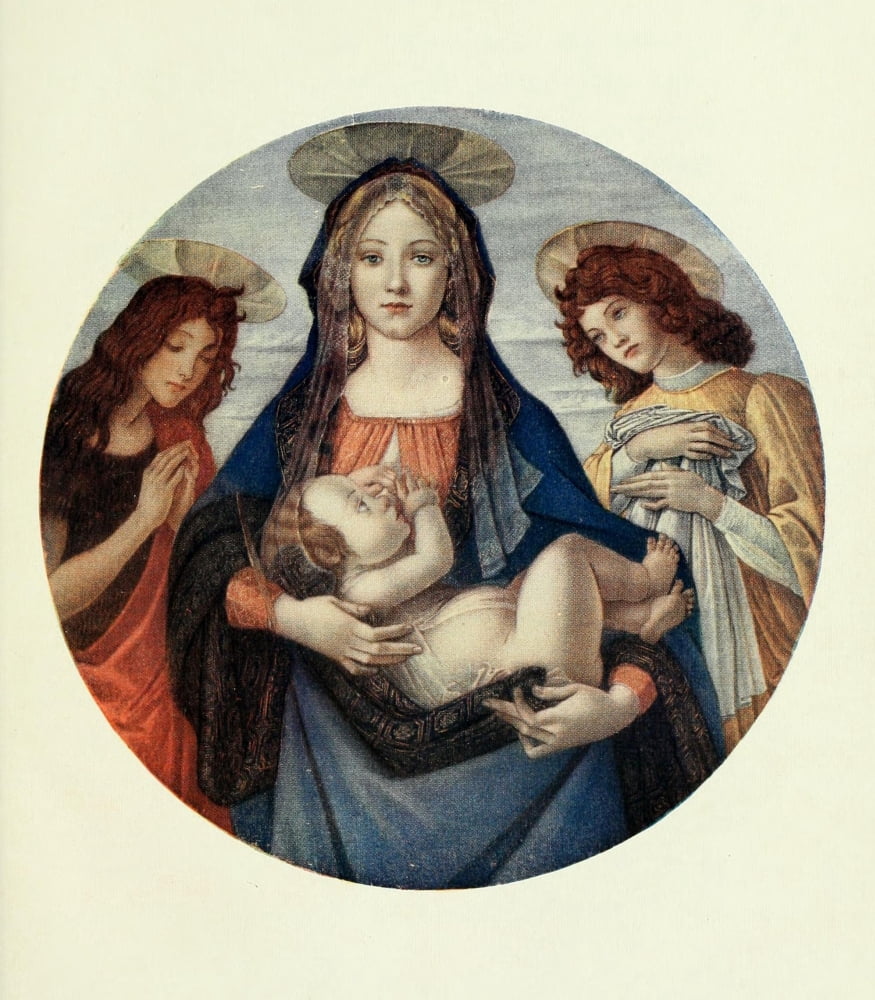 The Virgin & Child with St John and an Angel Canvas Art - Sandro Botticelli (24 x 36)
