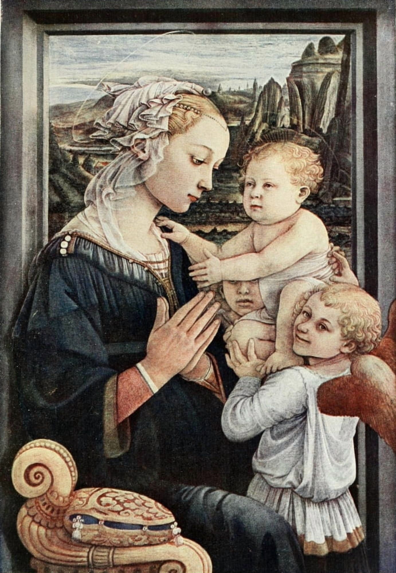 The Virgin & Child with Two Angels Canvas Art - Filippo Lippi (18 x 24)