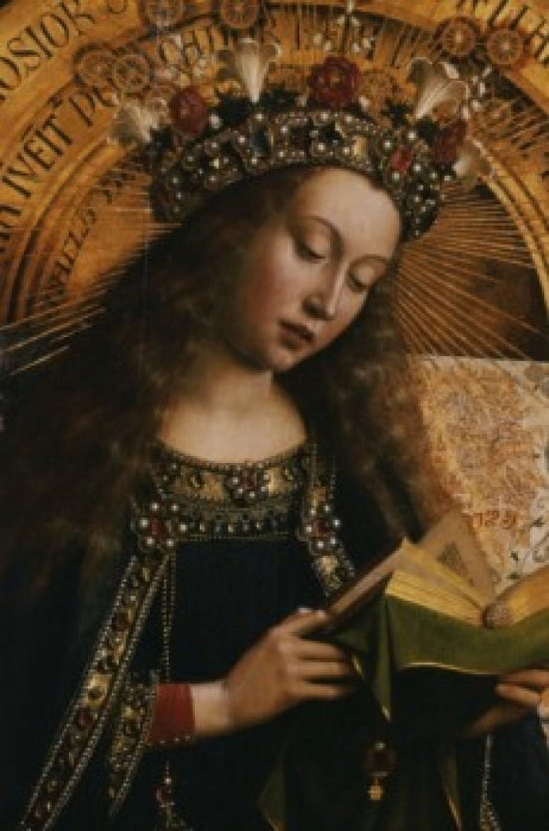 The Virgin- Ghent Altarpiece Jan Van Eyck (1390-1441 Flemish) Cathedral Of St Bavo Ghent Belgium Canvas Art - Jan Van Eyck (24 x 36)