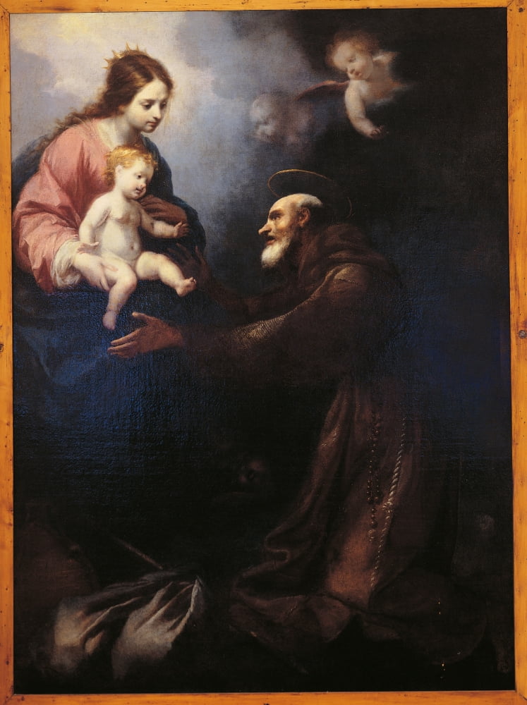 The Virgin Mary Gives St Felice Da Cantalice The Infant Jesus Canvas Art - (18 x 24)