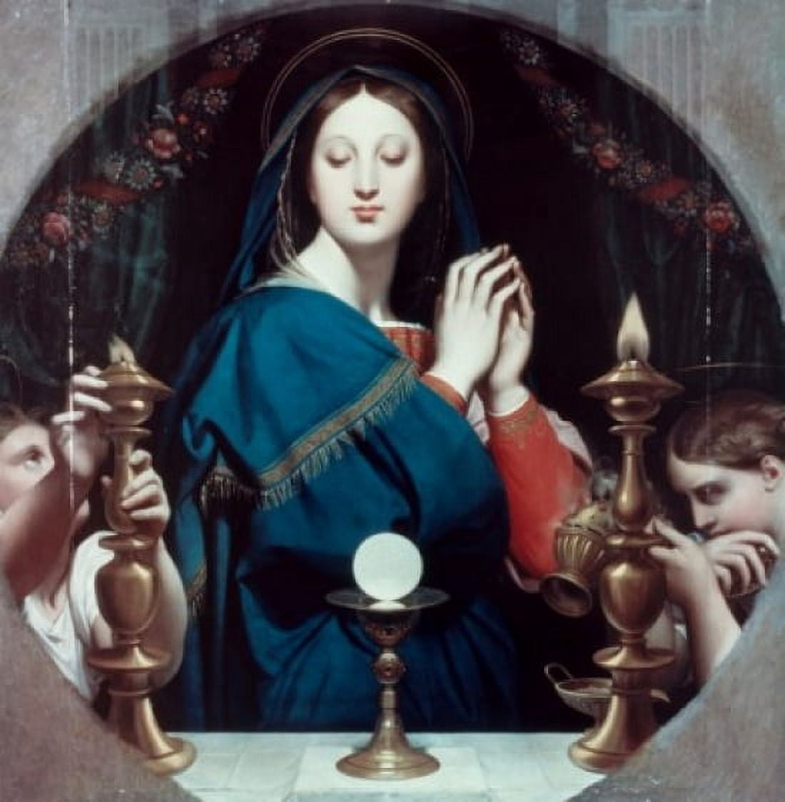 The Virgin Of The Host C1854 Jean Auguste Dominique Ingres (1780-1867 French) Canvas Art - Jean Auguste Dominique Ingres (18 x 24)