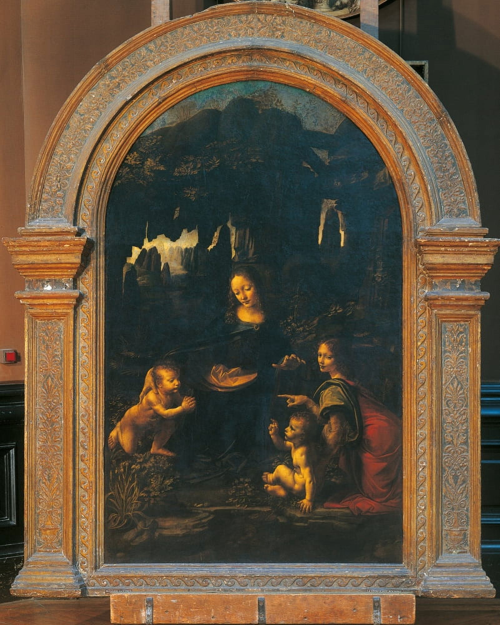 The Virgin Of The Rocks (The Virgin And Child Canvas Art - (18 x 24)