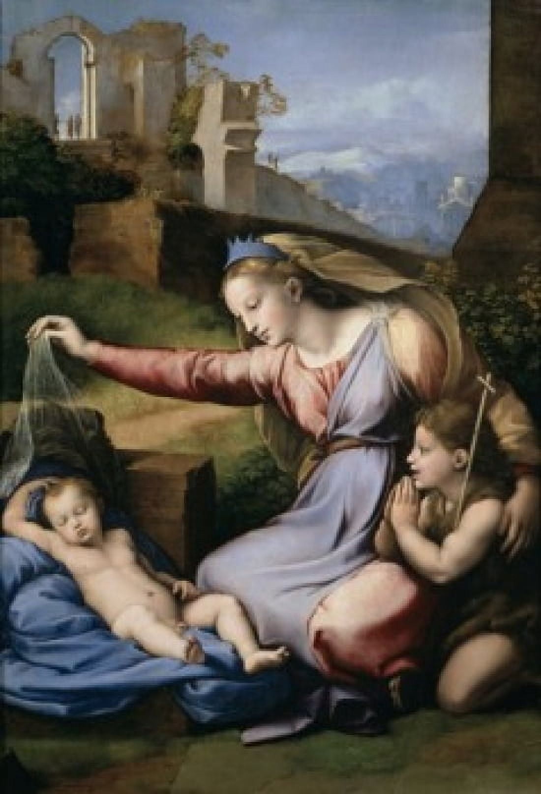The Virgin With the Veil 1515 Raphael (1483-1520Italian) Musee du Louvre Paris Canvas Art - Raphael (24 x 36)