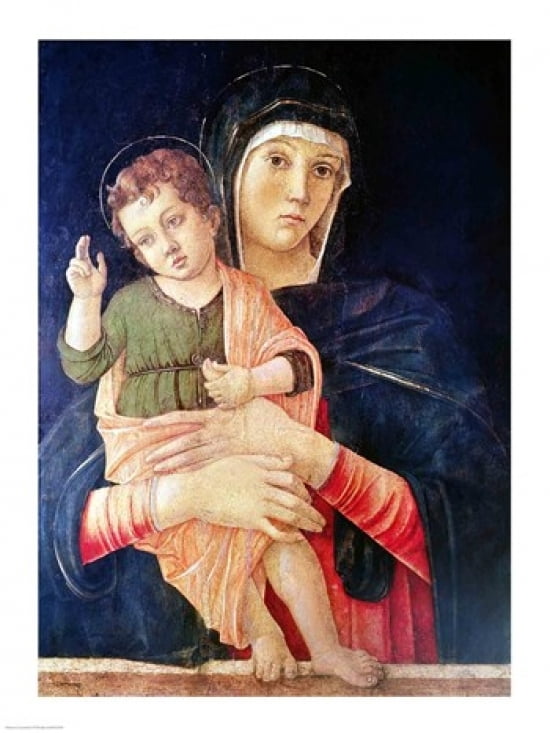The Virgin and Child Blessing Canvas Art - Giovanni Bellini (24 x 36)