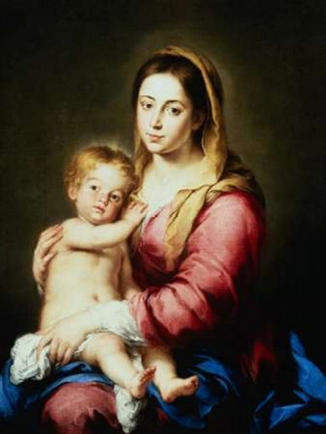 The Virgin and Child Canvas Art - Bartolome Esteban Murillo (22 x 28)