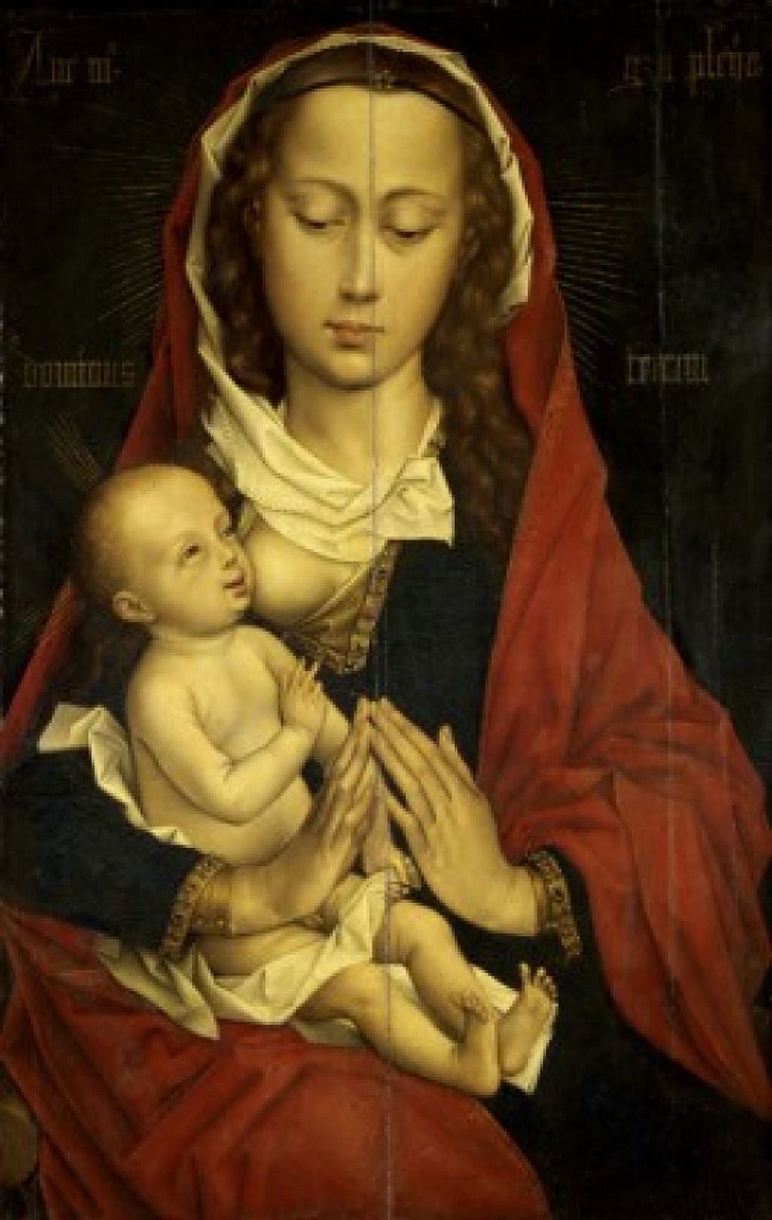 The Virgin and Child Rogier van der Weyden (c1399-1464Netherlandish) Musee des Beaux-Arts Caen Canvas Art - Rogier van der Weyden (18 x 24)