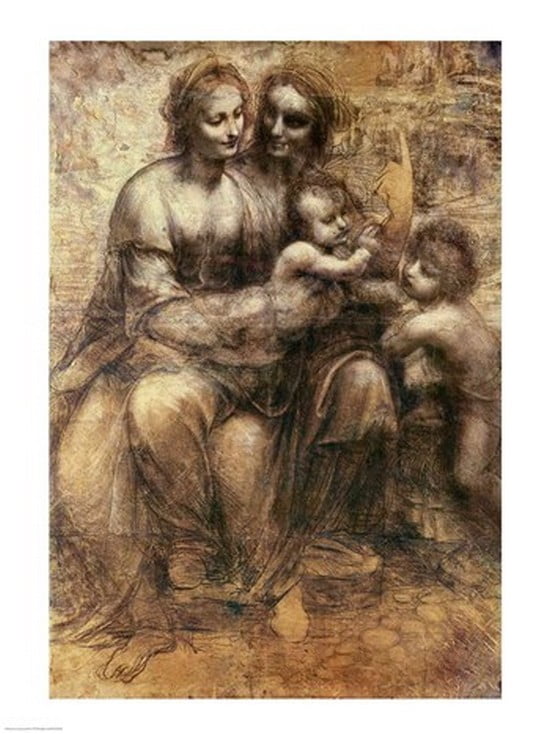 The Virgin and Child with SS Anne and John the Baptist c1499 Canvas Art - Leonardo Da Vinci (18 x 24)