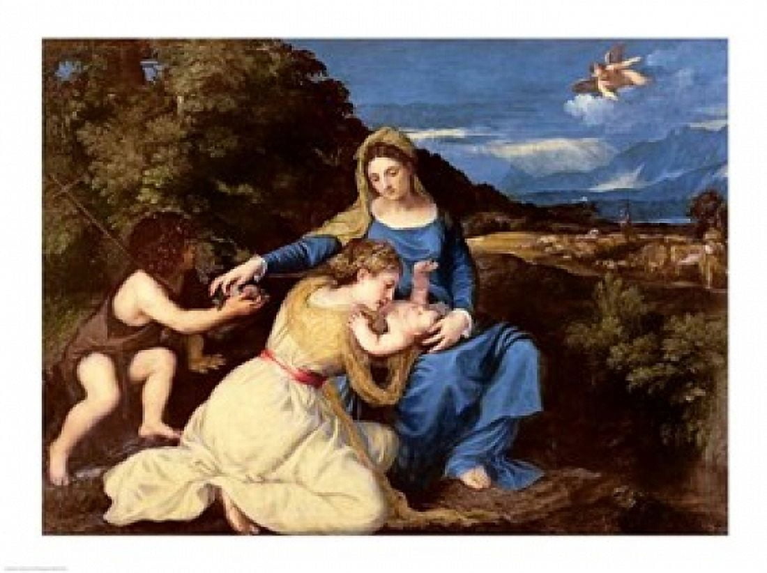 The Virgin and Child with Saints Canvas Art - Titian (24 x 18)