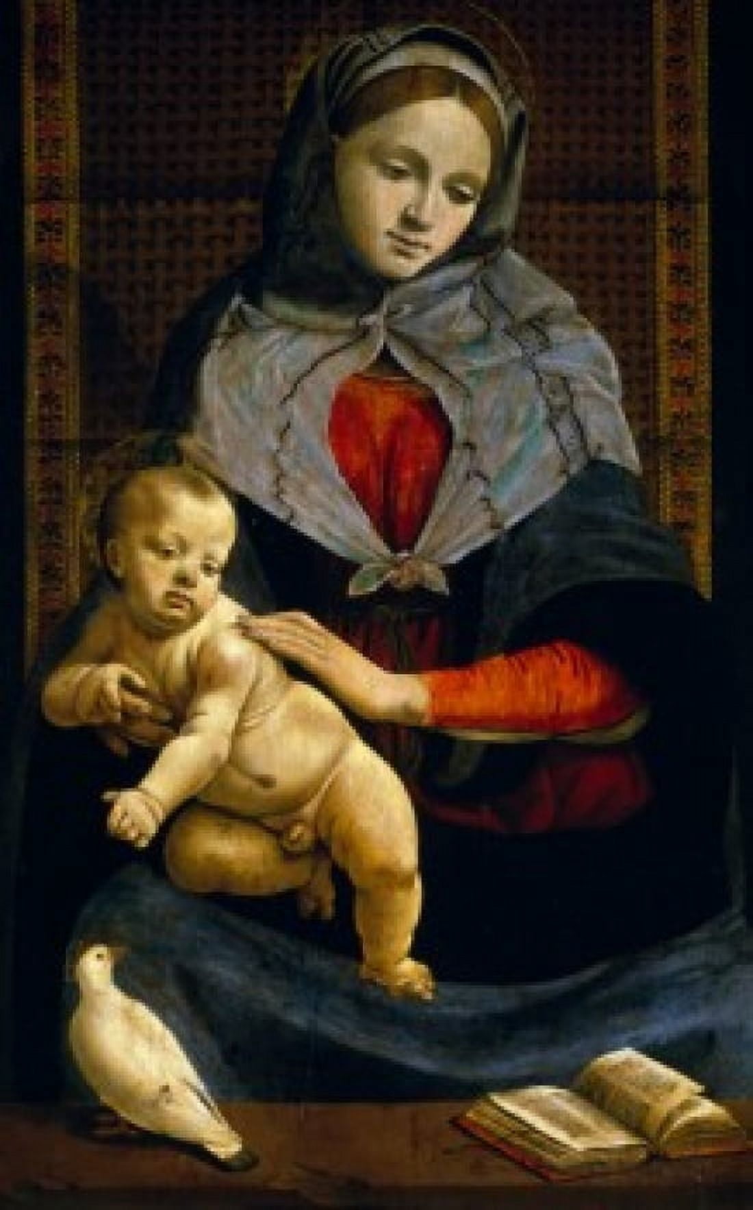The Virgin and Child with a Dove by Piero di Cosimo (Circa 1462-1521) France Paris Musee du Louvre Canvas Art - Piero di Cosimo (18 x 24)