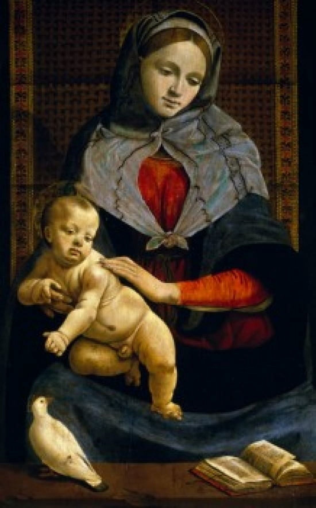 The Virgin and Child with a Dove by Piero di Cosimo (Circa 1462-1521) France Paris Musee du Louvre Canvas Art - Piero di Cosimo (24 x 36)