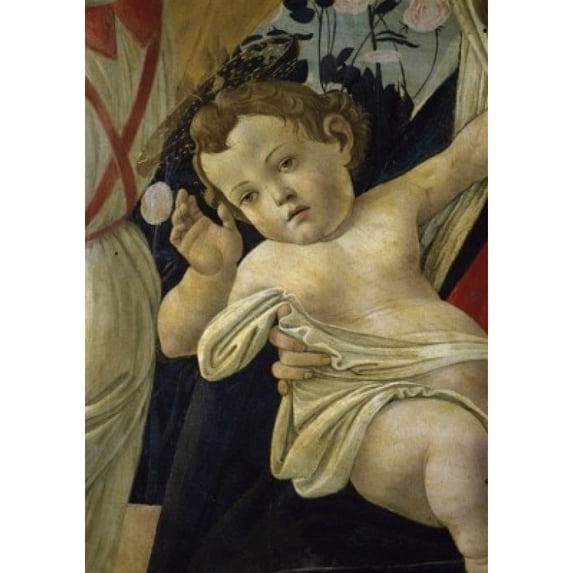 The Virgin and the Infant Surrounded by Angels Detail Sandro Botticelli 1444-1510 Italian Private Collection 18 x 24