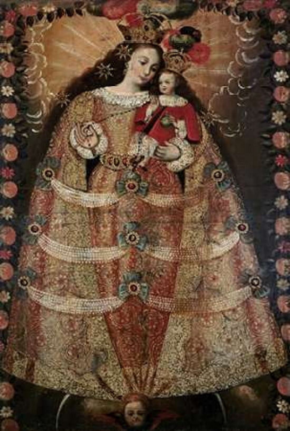 The Virgin of Pomata With a Rosary Canvas Art - Unknown (12 x 18)