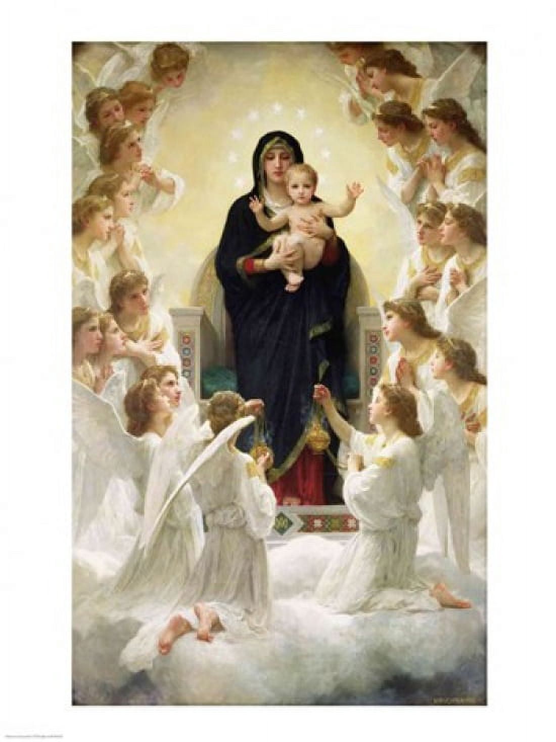 The Virgin with Angels 1900 Canvas Art - William A Bouguereau (18 x 24)