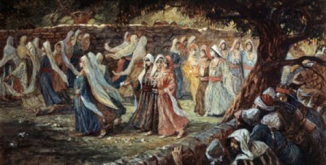 The Virgins of Shiloh Surprised James Tissot (1836-1902 French) Jewish Museum New York Canvas Art - James Tissot (18 x 24)