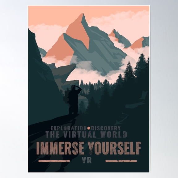 The Virtual World-Vr Poster Wall Art, Modern Wall Decor For Living Room Bedroom, 8x12 UNFRAMED