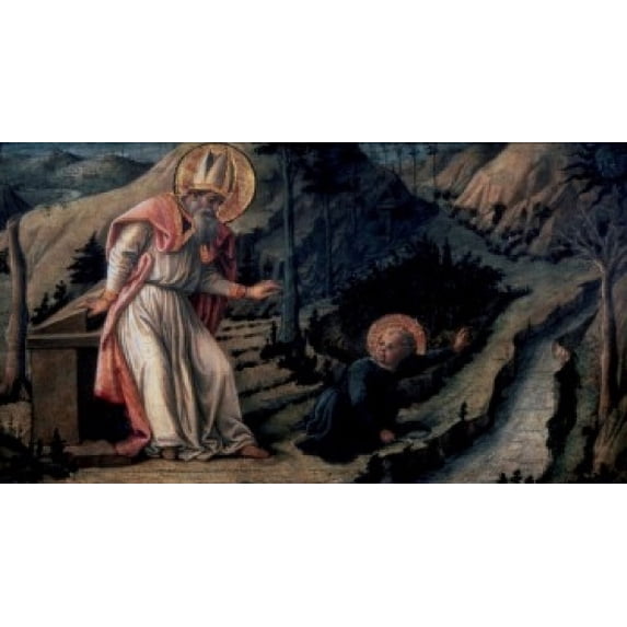 The Vision of Saint Augustine, 1452-1465, Filippo Lippi (ca. 1406-1469 Italian), Tempera on wood, State Hermitage Museum, St. Petersburg, Russia Poster Print (24 x 36)