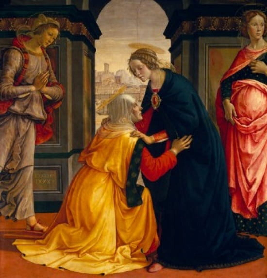 The Visitation by Domenico Ghirlandaio 1491 (1449-1494) France Paris Musee du Louvre Canvas Art - Domenico Ghirlandaio (18 x 24)