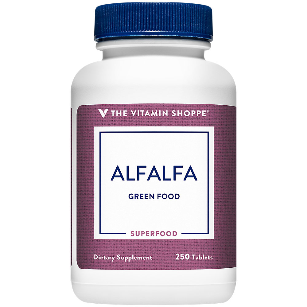 The Vitamin Shoppe Alfalfa 500 MG Natural Green Food Supplement