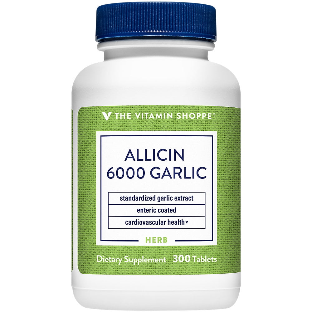 The Vitamin Shoppe Allicin 6000mcg Garlic, 650mg, Promotes Healthy